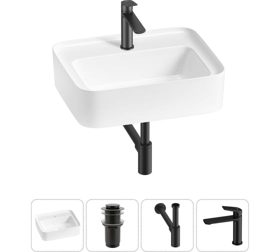 Комплект Wellsee 4 в 1 Lavinia Boho Bathroom Sink накладная/подвесная раковина 50x40 см 20215325R