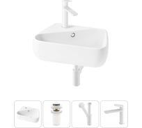 Комплект Wellsee 4 в 1 Lavinia Boho Bathroom Sink накладная/подвесная раковина 44x27 см 20216592R