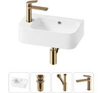 Комплект Wellsee 4 в 1 Lavinia Boho Bathroom Sink накладная/подвесная раковина 45x27 см 20216479R