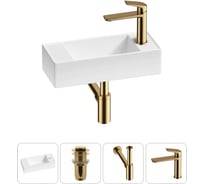 Комплект Wellsee 4 в 1 Lavinia Boho Bathroom Sink накладная/подвесная раковина 43x18 см 20216255R
