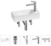 Комплект Wellsee 5 в 1 Lavinia Boho Bathroom Sink накладная/подвесная раковина 43x18 см 20216257R