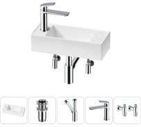 Комплект Wellsee 5 в 1 Lavinia Boho Bathroom Sink накладная/подвесная раковина 43x18 см 20216285R