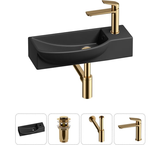 Комплект Wellsee 4 в 1 Lavinia Boho Bathroom Sink накладная/подвесная раковина 50x24 см 20216185R 1