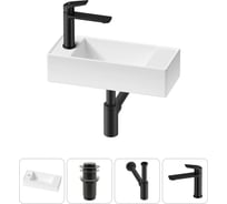 Комплект Wellsee 4 в 1 Lavinia Boho Bathroom Sink накладная/подвесная раковина 43x18 см 20216282R