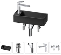 Комплект Wellsee 5 в 1 Lavinia Boho Bathroom Sink накладная/подвесная раковина 43x18 см 20216298R