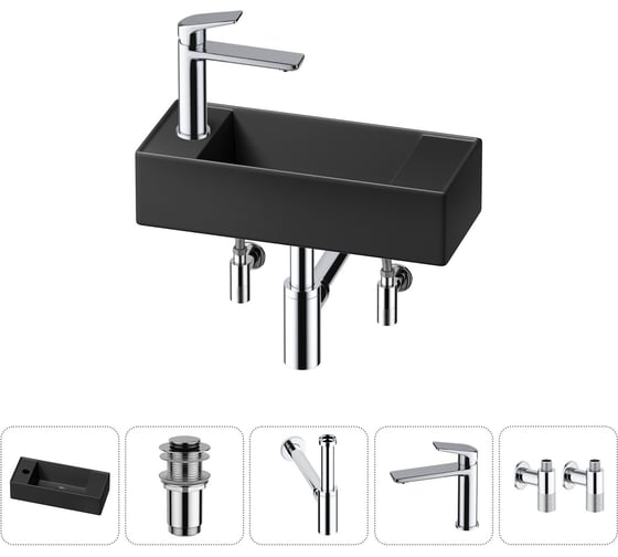 Комплект Wellsee 5 в 1 Lavinia Boho Bathroom Sink накладная/подвесная раковина 43x18 см 20216298R