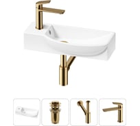 Комплект Wellsee 4 в 1 Lavinia Boho Bathroom Sink накладная/подвесная раковина 50x24 см 20216143R