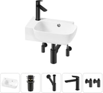 Комплект Wellsee 5 в 1 Lavinia Boho Bathroom Sink накладная/подвесная раковина 40x24 см 20216398R