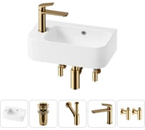 Комплект Wellsee 5 в 1 Lavinia Boho Bathroom Sink накладная/подвесная раковина 45x27 см 20216483R
