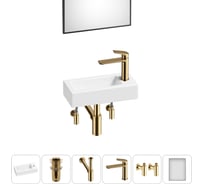 Комплект Wellsee 6 в 1 Lavinia Boho Bathroom Sink накладная/подвесная раковина 37x18 см 20219515R