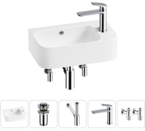 Комплект Wellsee 5 в 1 Lavinia Boho Bathroom Sink накладная/подвесная раковина 45x27 см 20216509R