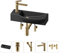 Комплект Wellsee 5 в 1 Lavinia Boho Bathroom Sink накладная/подвесная раковина 50x24 см 20216160R