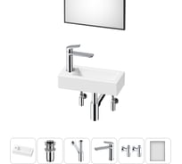 Комплект Wellsee 6 в 1 Lavinia Boho Bathroom Sink накладная/подвесная раковина 37x18 см 20219527R