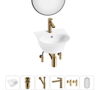 Комплект Wellsee 6 в 1 Lavinia Boho Bathroom Sink накладная/подвесная раковина 34x36 см 20219907R