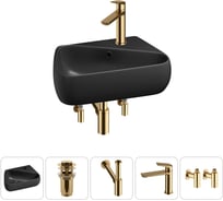 Комплект Wellsee 5 в 1 Lavinia Boho Bathroom Sink накладная/подвесная раковина 44x27 см 20216636R