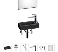 Комплект Wellsee 6 в 1 Lavinia Boho Bathroom Sink накладная/подвесная раковина 37x18 см 20219521R