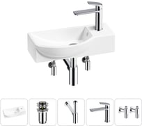 Комплект Wellsee 5 в 1 Lavinia Boho Bathroom Sink накладная/подвесная раковина 45x24 см 20216117R