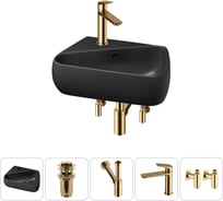 Комплект Wellsee 5 в 1 Lavinia Boho Bathroom Sink накладная/подвесная раковина 44x27 см 20216608R