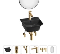 Комплект Wellsee 6 в 1 Lavinia Boho Bathroom Sink накладная/подвесная раковина 35x36 см 20219957R