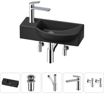 Комплект Wellsee 5 в 1 Lavinia Boho Bathroom Sink накладная/подвесная раковина 45x24 см 20216102R