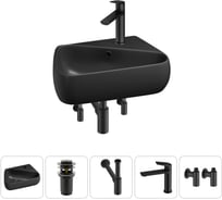 Комплект Wellsee 5 в 1 Lavinia Boho Bathroom Sink накладная/подвесная раковина 44x27 см 20216635R