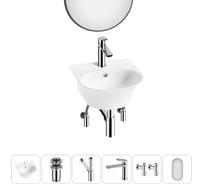 Комплект Wellsee 6 в 1 Lavinia Boho Bathroom Sink накладная/подвесная раковина 34x36 см 20219905R