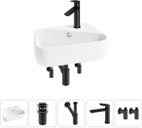 Комплект Wellsee 5 в 1 Lavinia Boho Bathroom Sink накладная/подвесная раковина 44x27 см 20216622R