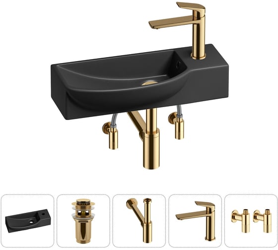 Комплект Wellsee 5 в 1 Lavinia Boho Bathroom Sink накладная/подвесная раковина 50x24 см 20216188R 1