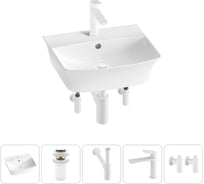 Комплект Wellsee 5 в 1 Lavinia Boho Bathroom Sink накладная/подвесная раковина 45x40 см 20216764R