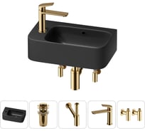 Комплект Wellsee 5 в 1 Lavinia Boho Bathroom Sink накладная/подвесная раковина 45x27 см 20216496R