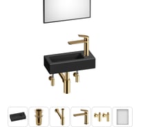 Комплект Wellsee 6 в 1 Lavinia Boho Bathroom Sink накладная/подвесная раковина 37x18 см 20219523R
