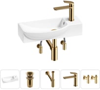 Комплект Wellsee 5 в 1 Lavinia Boho Bathroom Sink накладная/подвесная раковина 50x24 см 20216175R
