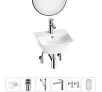 Комплект Wellsee 6 в 1 Lavinia Boho Bathroom Sink накладная/подвесная раковина 35x36 см 20219947R