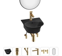 Комплект Wellsee 6 в 1 Lavinia Boho Bathroom Sink накладная/подвесная раковина 34x36 см 20219915R