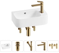 Комплект Wellsee 5 в 1 Lavinia Boho Bathroom Sink накладная/подвесная раковина 45x27 см 20216511R