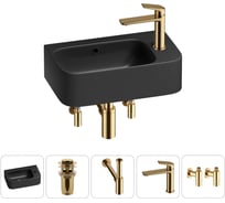 Комплект Wellsee 5 в 1 Lavinia Boho Bathroom Sink накладная/подвесная раковина 45x27 см 20216524R