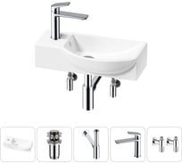 Комплект Wellsee 5 в 1 Lavinia Boho Bathroom Sink накладная/подвесная раковина 45x24 см 20216089R