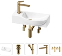Комплект Wellsee 5 в 1 Lavinia Boho Bathroom Sink накладная/подвесная раковина 45x24 см 20216091R