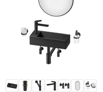 Комплект Wellsee 7 в 1 Lavinia Boho Bathroom Sink накладная/подвесная раковина 43x18 см 20219735R
