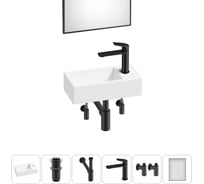 Комплект Wellsee 6 в 1 Lavinia Boho Bathroom Sink накладная/подвесная раковина 40x20 см 20219570R