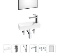Комплект Wellsee 6 в 1 Lavinia Boho Bathroom Sink накладная/подвесная раковина 38x14 см 20219555R