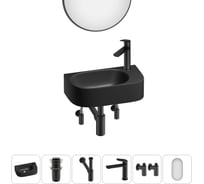 Комплект Wellsee 6 в 1 Lavinia Boho Bathroom Sink накладная/подвесная раковина 40x22 см 20219746R