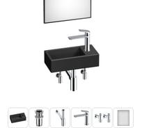 Комплект Wellsee 6 в 1 Lavinia Boho Bathroom Sink накладная/подвесная раковина 40x20 см 20219577R