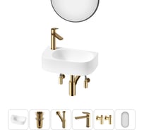 Комплект Wellsee 6 в 1 Lavinia Boho Bathroom Sink накладная/подвесная раковина 40x22 см 20219753R