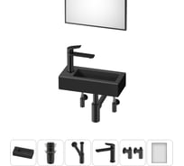 Комплект Wellsee 6 в 1 Lavinia Boho Bathroom Sink накладная/подвесная раковина 37x18 см 20219536R