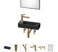 Комплект Wellsee 6 в 1 Lavinia Boho Bathroom Sink накладная/подвесная раковина 38x14 см 20219551R
