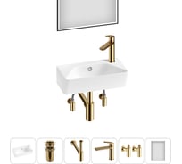 Комплект Wellsee 6 в 1 Lavinia Boho Bathroom Sink накладная/подвесная раковина 40x22 см 20219795R