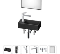 Комплект Wellsee 6 в 1 Lavinia Boho Bathroom Sink накладная/подвесная раковина 40x20 см 20219591R