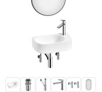 Комплект Wellsee 6 в 1 Lavinia Boho Bathroom Sink накладная/подвесная раковина 40x22 см 20219737R