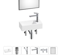 Комплект Wellsee 6 в 1 Lavinia Boho Bathroom Sink накладная/подвесная раковина 40x20 см 20219569R